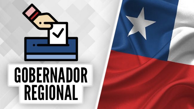 eleccion gobernadores regionales con voto y bandera chile