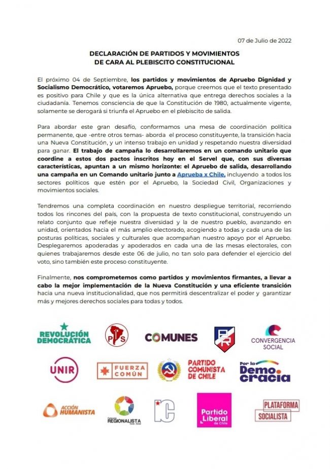 declaracion comando unitario 6 julio 2022