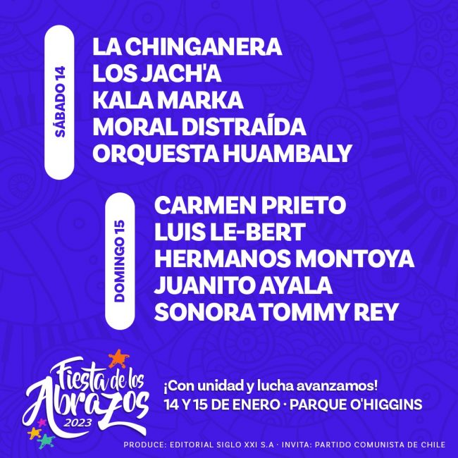 fiesta de los abrazos 2023 artistas