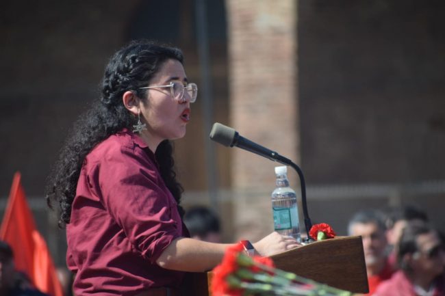 daniela serrano podium funeral teillier